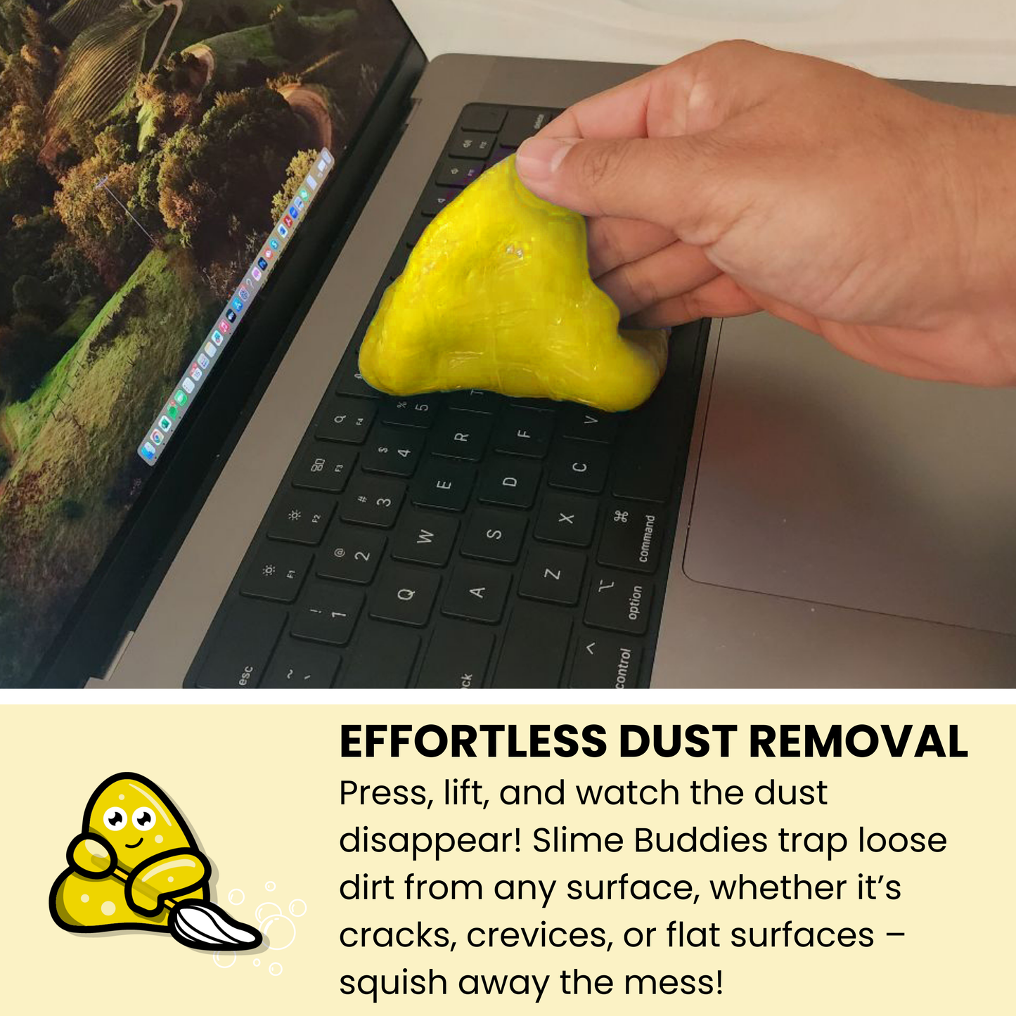 Cleaning Dust Debris Gel Dusting Reusable Natural Materials Keyboards Electronics Laptops Cell Phones Remote Controls Home Office Furniture Console Panels Air Vents Storage Bins Door Handles Dashboards Steering Wheels Cup Holders